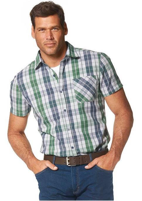 Рубашка MAN'S WORLD 125871 (зеленый/синий/белый) для мужчин, купит...